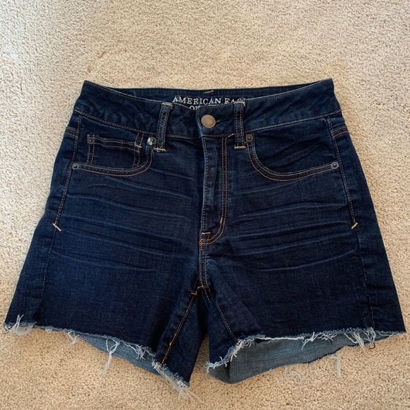 American Eagle Outfitters Pants - AE Dark Wash Super Stretch Cutoff Jean Shorts